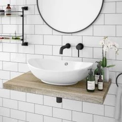 Venice Floating Basin Shelf (Light Oak - 800mm Wide) 8 Venice Floating Basin Shelf (Light Oak - 800mm Wide) -Countertop Vanity Units Sales V8LKSLF d2 460