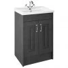 York Traditional Dark Grey Bathroom Basin Unit (620 x 470mm) -Countertop Vanity Units Sales Y6DGRY p