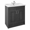 York Traditional Dark Grey Bathroom Basin Unit (820 x 480mm) -Countertop Vanity Units Sales Y8DGRY p